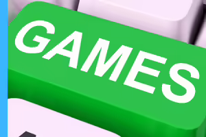 computer key on a keyboard with the word games on it