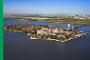above view of ellis island