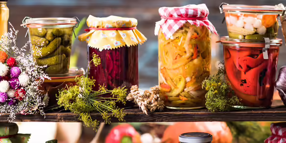 jars of preserved foods