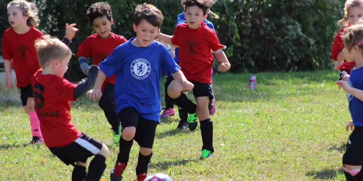 Children playing soccer