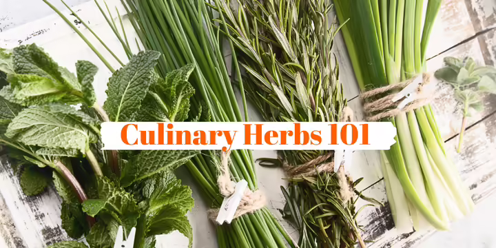 Fresh herbs on a tray