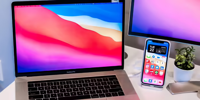 laptop screen and cell phone