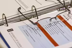 Paperwork and reading glasses