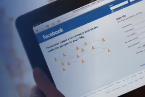 facebook webpage on a tablet