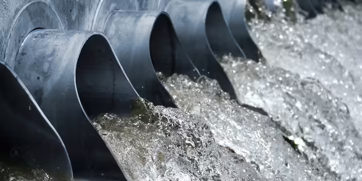 water leaving pipes