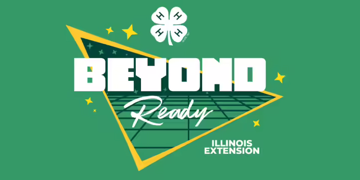 4-H logo with the words  Beyond Ready Illinois Extension 