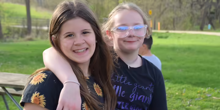 two girls out in nature