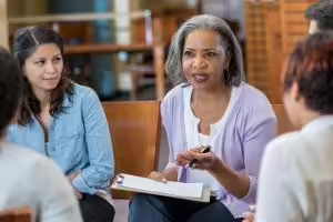 Woman leading a meeting