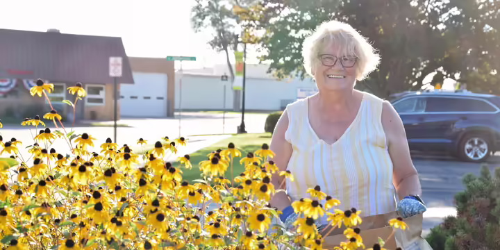 Master Gardener in the flower garden