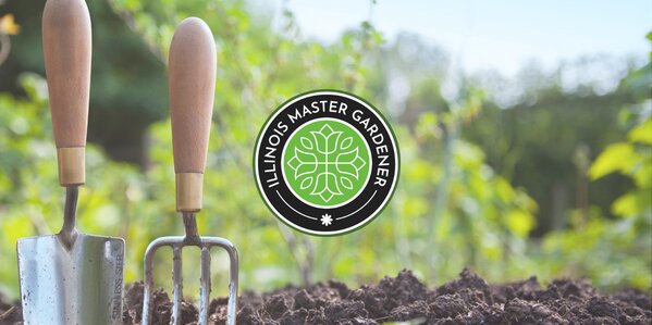 Soil and garden tools with Master Gardener logo