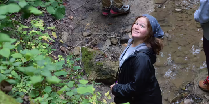 a lady out for a hike