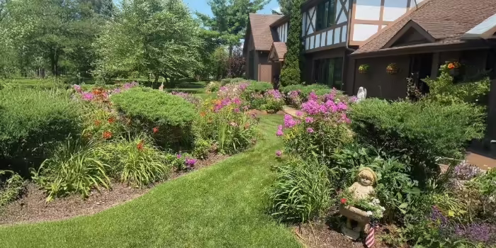 A pollinator garden at the McHenry College Demo Garden 