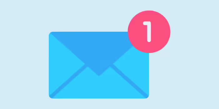 An envelope with a one in a bubble in the top right corner.