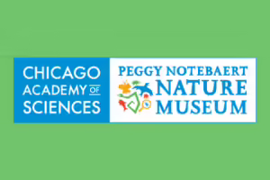 blue and white logo with green background