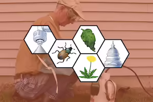 psep logo over photo of man using sprayer