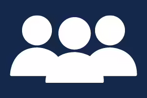 blue on white three people