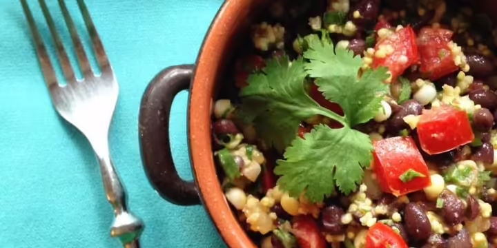 Quinoa, Black Bean, Corn, and Tomato Salad