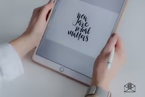 person holding tablet with you are what matters on it