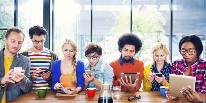 Diverse group of young people