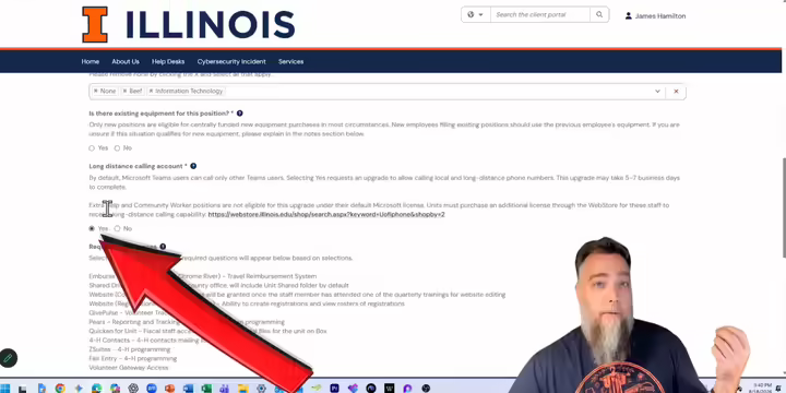 Screenshot of New Hire Form with red arrow