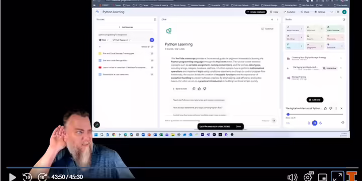 Screenshot of Gemini Notebook Podcast feature