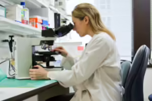 Women using microscope