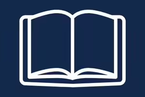 blue with a white book