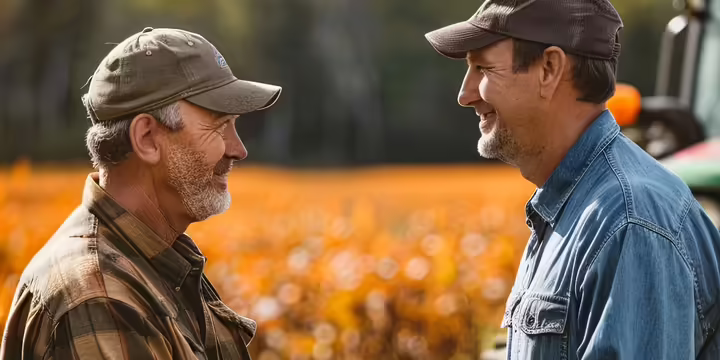 Two farmers in the field