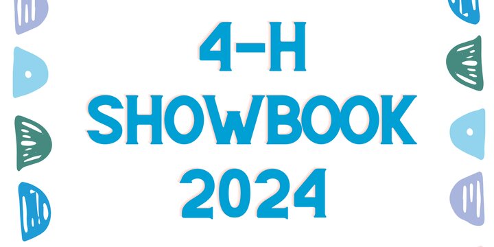 4-H showbook cover blue text on a white background