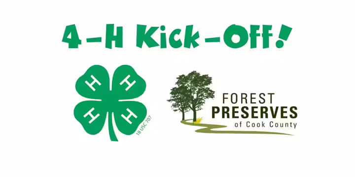 4-H logo with four leaf clover and Forest Preserves of Cook County logo