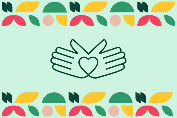 A graphic of hands with a heart in the middle.