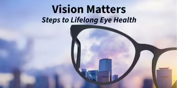 looking through eyeglasses at city