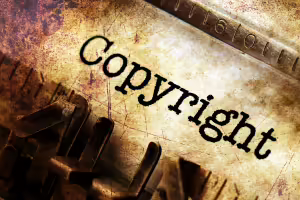 copyright on parchment and typewriter