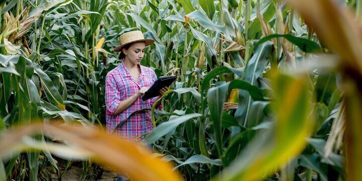 Women in a corn field