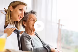 young adult and elderly woman