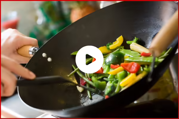 vegetables cooking in wok