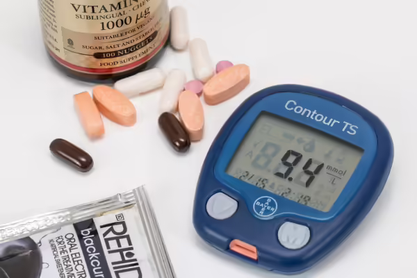 vitamins and a glucose monitor