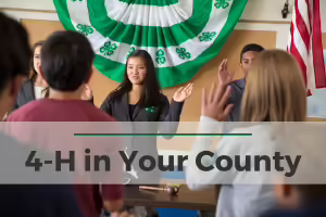 4-H club members saying 4-H pledge