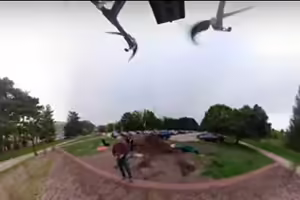 view of garden from a drone