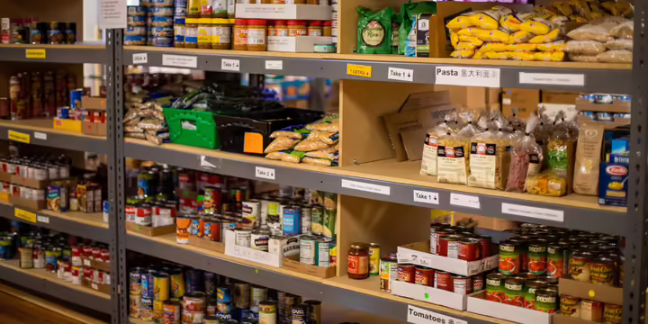 Food on shelves