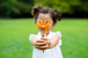 girl with flower
