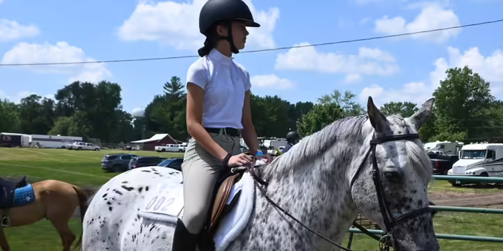 Henry County 4-H member showing her horse at the fair