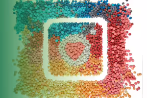 instagram logo made out of colorful beans