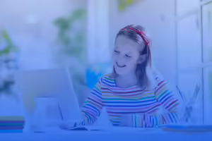 girl studying at home