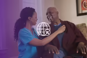 elderly man in longterm care facility