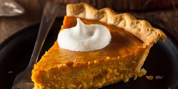 A slice of pumpkin pie 