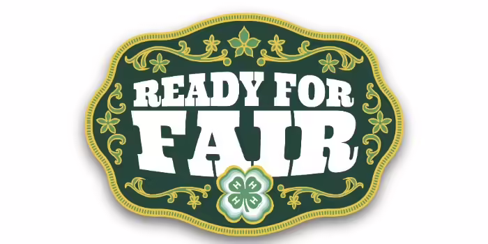 Ready for Fair text with a 4-H Clover logo 