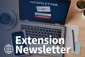 Ipad and a cell phone with an envelope and the word newsletter