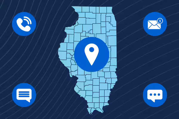 illinois with communication icons