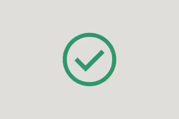 A green checkmark with a circle around the checkmark